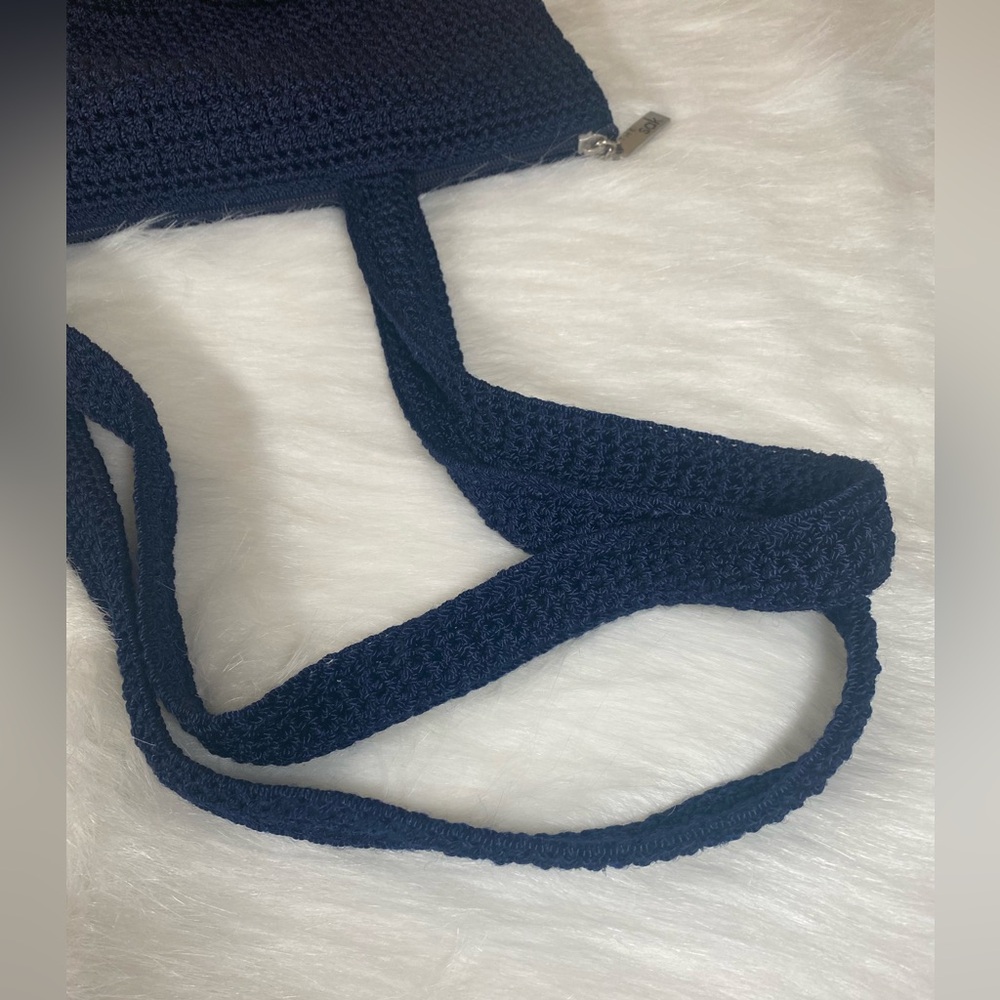 THE SAK Crochet Shoulder Bag Purse Navy Blue - Picture 9 of 9